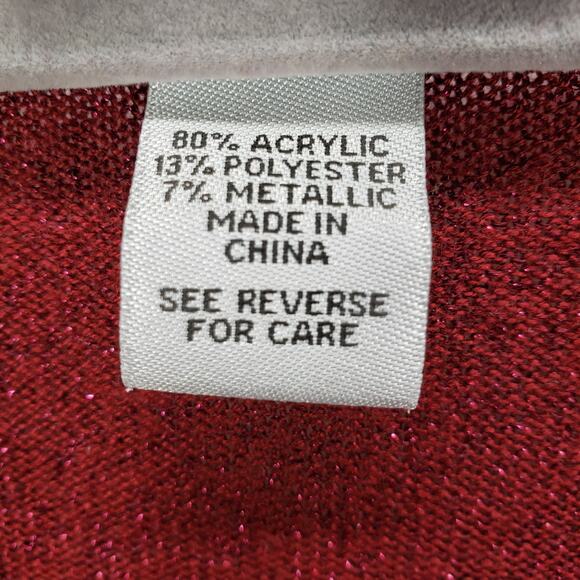 Catherines Women's Burgundy Metallic Knit Tank Top Size 5X - Picture 8 of 14